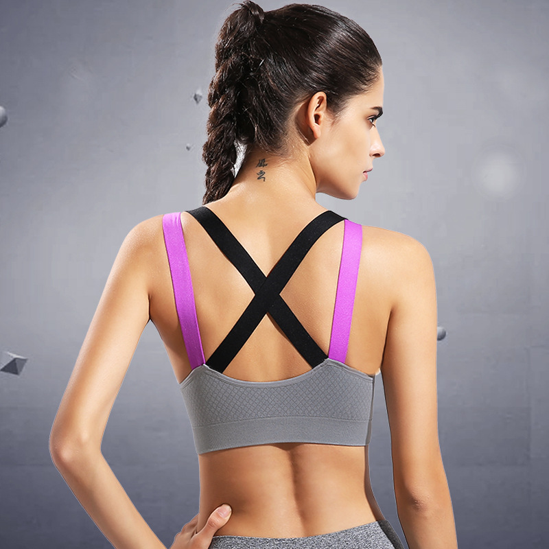 SZ60052-3 Fitness Yoga Push Up Sports Bra For Womens Gym Running Padded Tank Top